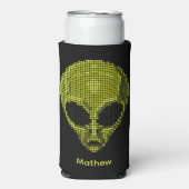 Personalized Green Alien Head  (Seltzer Voorkant)