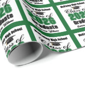 Personalized Green Class of 2026 Graduation Cadeaupapier (Rol Hoek)