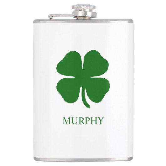 Personalized Green Clover Heupfles (Voorkant)