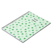Personalized Green Clover Notebook | Minimal Lucky Notitieboek (Linkerzijde)