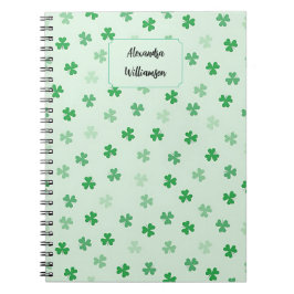Personalized Green Clover Notebook | Minimal Lucky Notitieboek