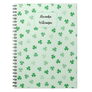 Personalized Green Clover Notebook | Minimal Lucky Notitieboek