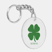 Personalized Green Clover Sleutelhanger (Voorkant Links)
