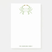 Personalized Green Crab, Coastal Sticky Notes (Voorkant)