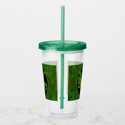 Personalized Green Dinosaur Hide Acryl Drinkbeker (Rechts)