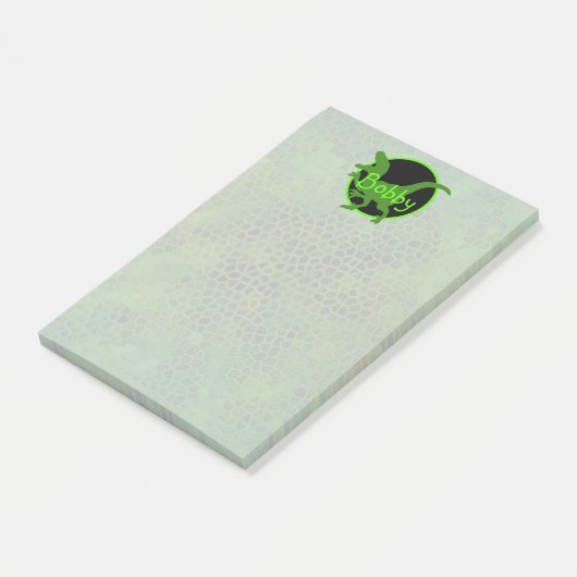 Personalized Green Dinosaur Post-it® Notes (Schuin)