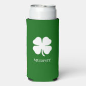 Personalized Green Four Leaf Clover Irish (Seltzer Achterkant)