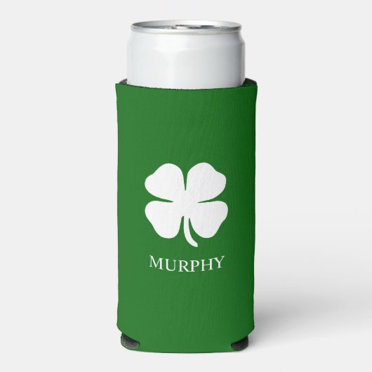 Personalized Green Four Leaf Clover Irish (Seltzer Voorkant)