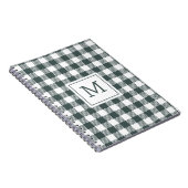 Personalized Green Gingham Plaid Monogram Notitieboek (Rechterzijde)