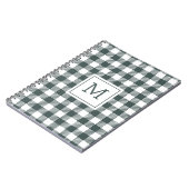 Personalized Green Gingham Plaid Monogram Notitieboek (Linkerzijde)