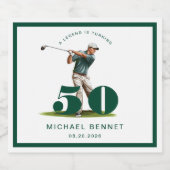 Personalized Green Golf 50th Birthday Bier Etiket (Enkel label)
