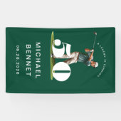 Personalized Green Golf 50th Birthday  Spandoek (Horizontaal)