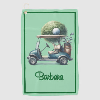 Personalized Green Golf Towel Golfhanddoek