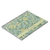 Personalized Green Jasmine Floral Pattern Notitieboek (Linkerzijde)