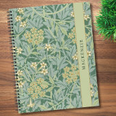 Personalized Green Jasmine Floral Pattern Notitieboek