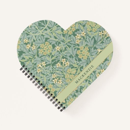 Personalized Green Jasmine Floral Pattern Notitieboek (Voorkant)