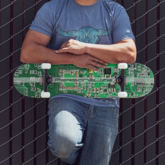 Personalized Green PCB Circuit Board for IT Pros Skateboard (Buiten 3)