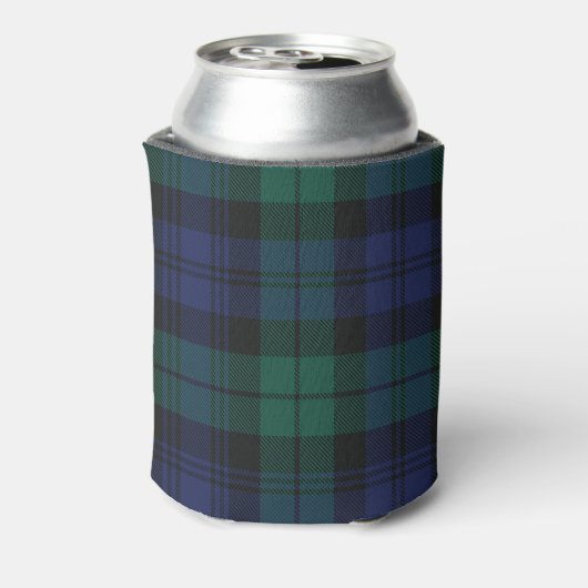 Personalized Green Plaid Checkered Rustic Tartan Blikjeskoeler (Blikje Achterkant)