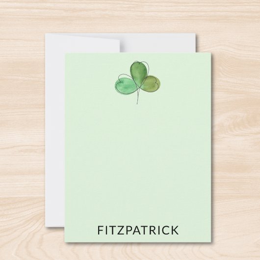 Personalized Green Shamrock Irish Heritage Notitiekaartje