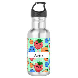 Personalized Green Smiling Fruit Waterfles