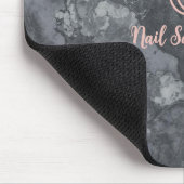 Personalized Grey Marbel Nail Studio Branding Muismat (Hoek)