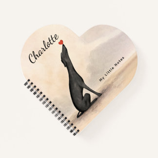 Personalized Greyhound Notebook with Heart        Notitieboek