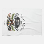 Personalized Grillfather Monogram Theedoek (Horizontaal)