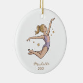 Personalized Gymnast gymnastics Girl Christmas Keramisch Ornament (Rechts)