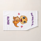 Personalized Halfway to One Dinosaur 6 Month (Serviette à main)