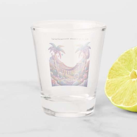 Personalized Hammock and palm trees Shot Glas (Achterkant)