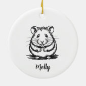 Personalized Hamster Christmas Keramisch Ornament (Achterkant)
