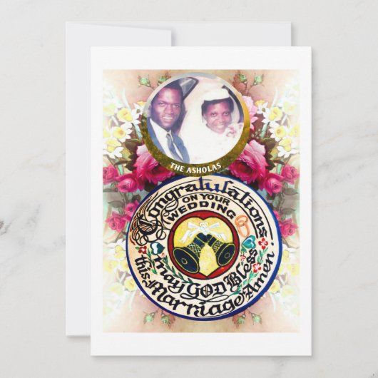 Personalized Hand carved Gourd Wedding Gift Card Feestdagenkaart (Voorkant)