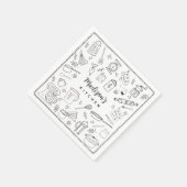 Personalized Hand Drawn Kitchen Cooking Utensils Servet (Hoek)