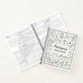 Personalized Hand Drawn Kitchen Utensils Recipe Notitieboek (Binnen)
