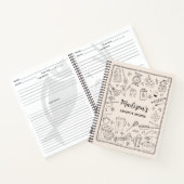 Personalized Hand Drawn Kitchen Utensils Recipe Notitieboek (Binnen)
