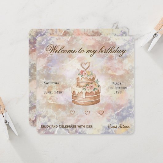 Personalized Handmade- Love custom visit lable Kaart (Voorkant / Achterkant in situ)