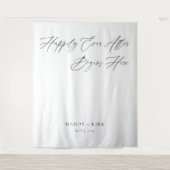 Personalized Happily Ever After Wedding Backdrop Wandkleed (Voorkant)
