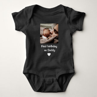 Personalized Happy 1st birthday as my daddy photo  Romper