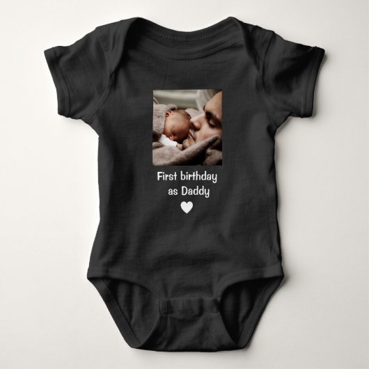 Personalized Happy 1st birthday as my daddy photo  Romper (Voorkant)