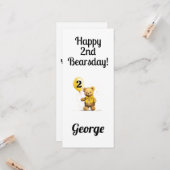 Personalized Happy 2nd Birthday Congratulations Kaart (Voorkant / Achterkant in situ)