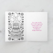 Personalized Happy Birthday | Coloring Page Kaart (Binnen)