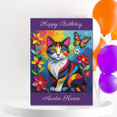 Personalized Happy Birthday for Her | Cute Cat Kaart