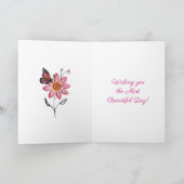 Personalized Happy Birthday for Niece Cute Cat   Kaart (Binnen)