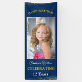 Personalized Happy Birthday Photo Celebration Spandoek (Verticaal)