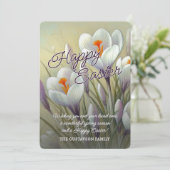 Personalized Happy Easter Crocus Floral Card Feestdagenkaart (Staand voorkant)