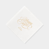 Personalized Happy Easter Elegant Typography Folie Servetten (Rechts)