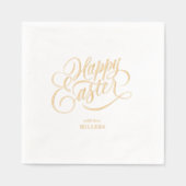 Personalized Happy Easter Elegant Typography Folie Servetten (Voorkant)