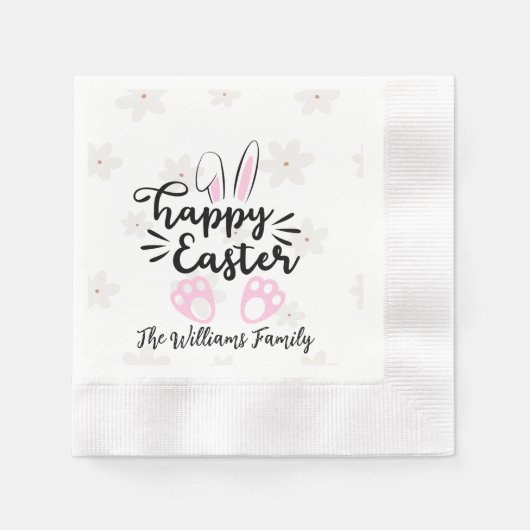 Personalized Happy Easter Paper Napkin Servet (Voorkant)