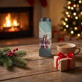  Personalized happy holidays family photo water Thermosbeker