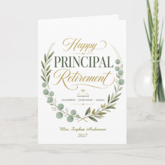 Personalized Happy Principal Retirement Gift Kaart